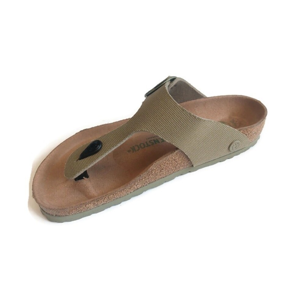 Birkenstock Womens 8 Mens 6 Gizeh Vegan Big Buckle Sandals EU 39 Faded Khaki - Picture 5 of 11